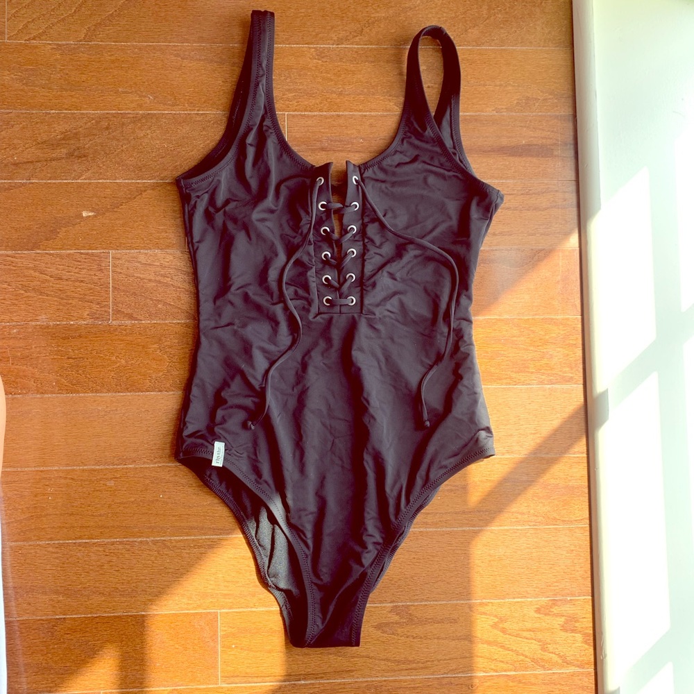 Black one piece swimsuit